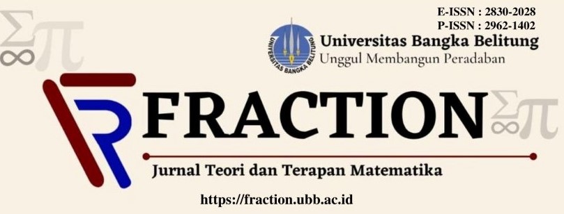 Fraction: Jurnal Teori dan Terapan Matematika